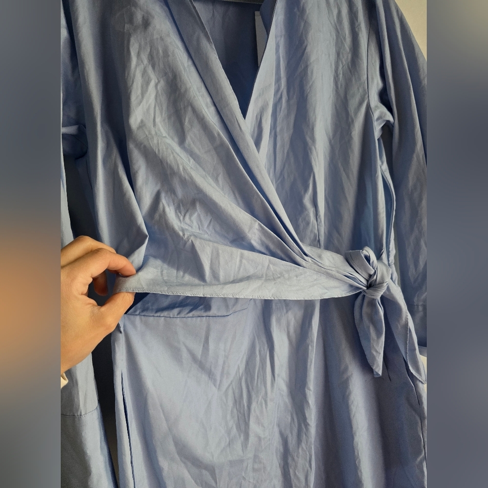 NWT $425 Vince Long-Sleeve Short Wrap Shirtdress Size 8 - Picture 15 of 16